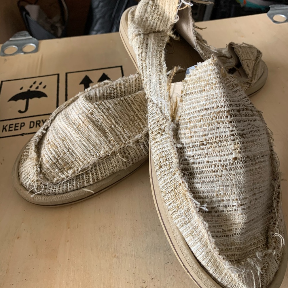 Sanuk lounge shoes size 10, 2 pair